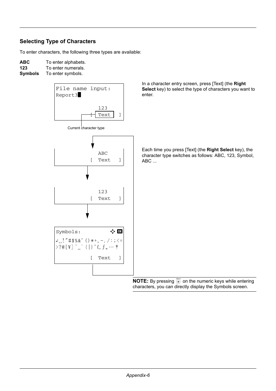 Selecting type of characters | TA Triumph-Adler DC 6140L User Manual | Page 418 / 446