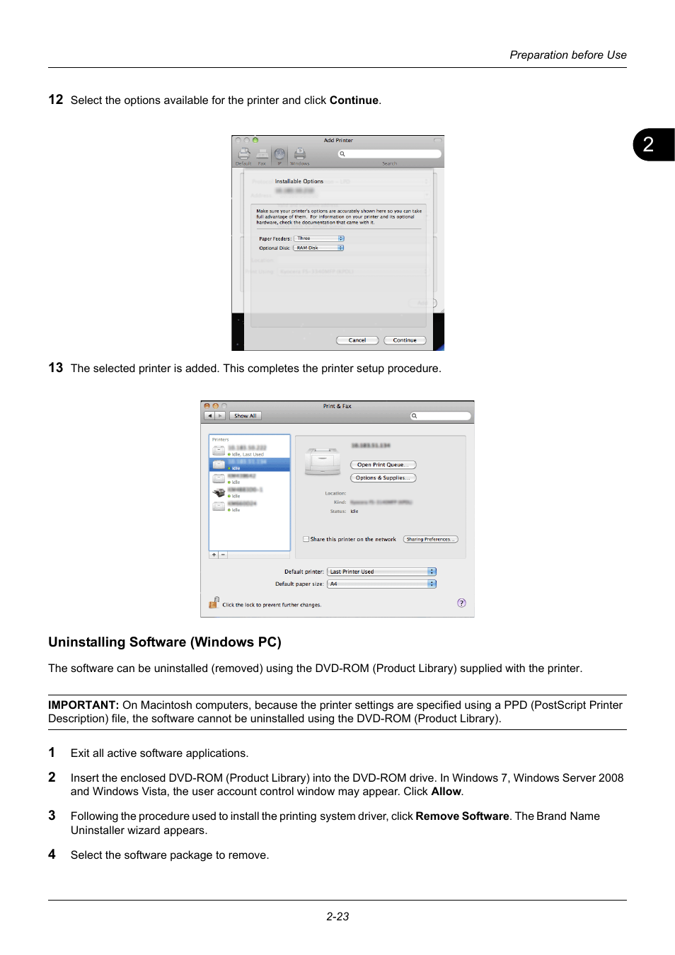Uninstalling software (windows pc) | TA Triumph-Adler DC 6140L User Manual | Page 57 / 446