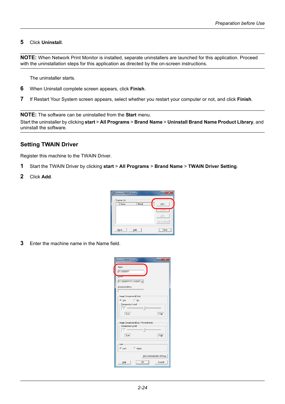 Setting twain driver | TA Triumph-Adler DC 6140L User Manual | Page 58 / 446