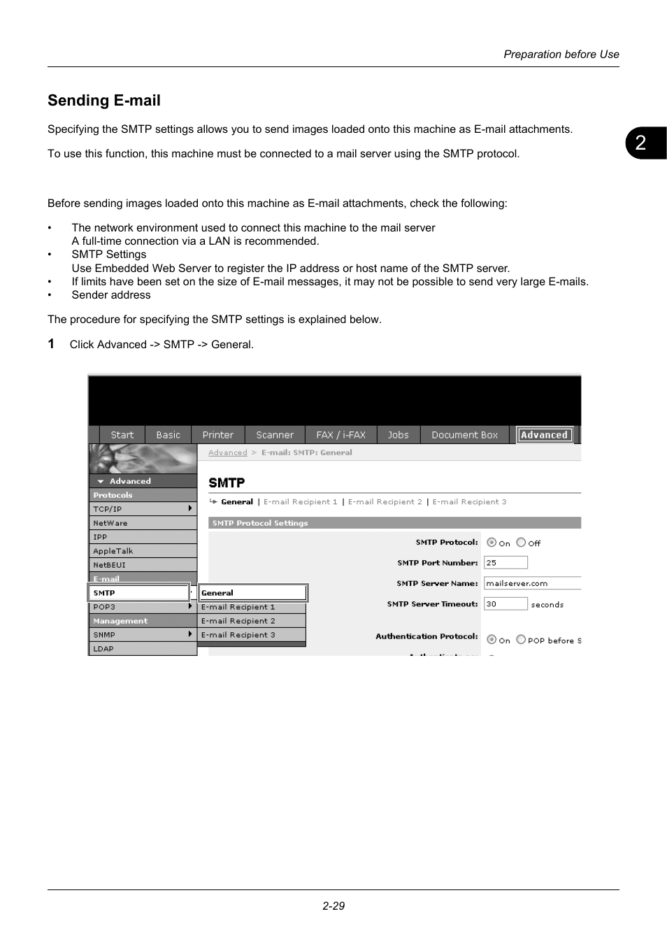 Sending e-mail, Sending e-mail -29 | TA Triumph-Adler DC 6140L User Manual | Page 63 / 446
