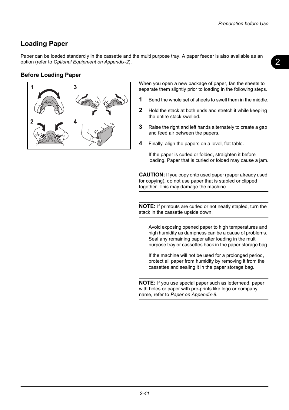 Loading paper, Before loading paper, Loading paper -41 | TA Triumph-Adler DC 6140L User Manual | Page 75 / 446