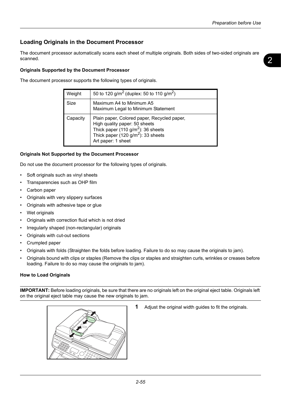 Loading originals in the document processor | TA Triumph-Adler DC 6140L User Manual | Page 89 / 446