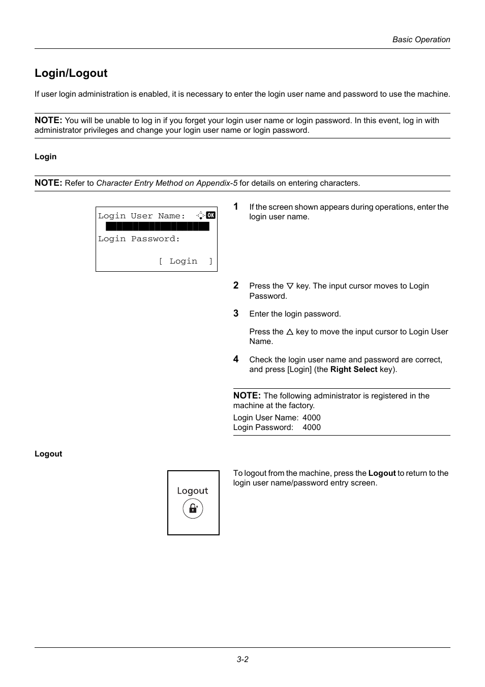 Login/logout, Login/logout -2 | TA Triumph-Adler DC 6140L User Manual | Page 92 / 446