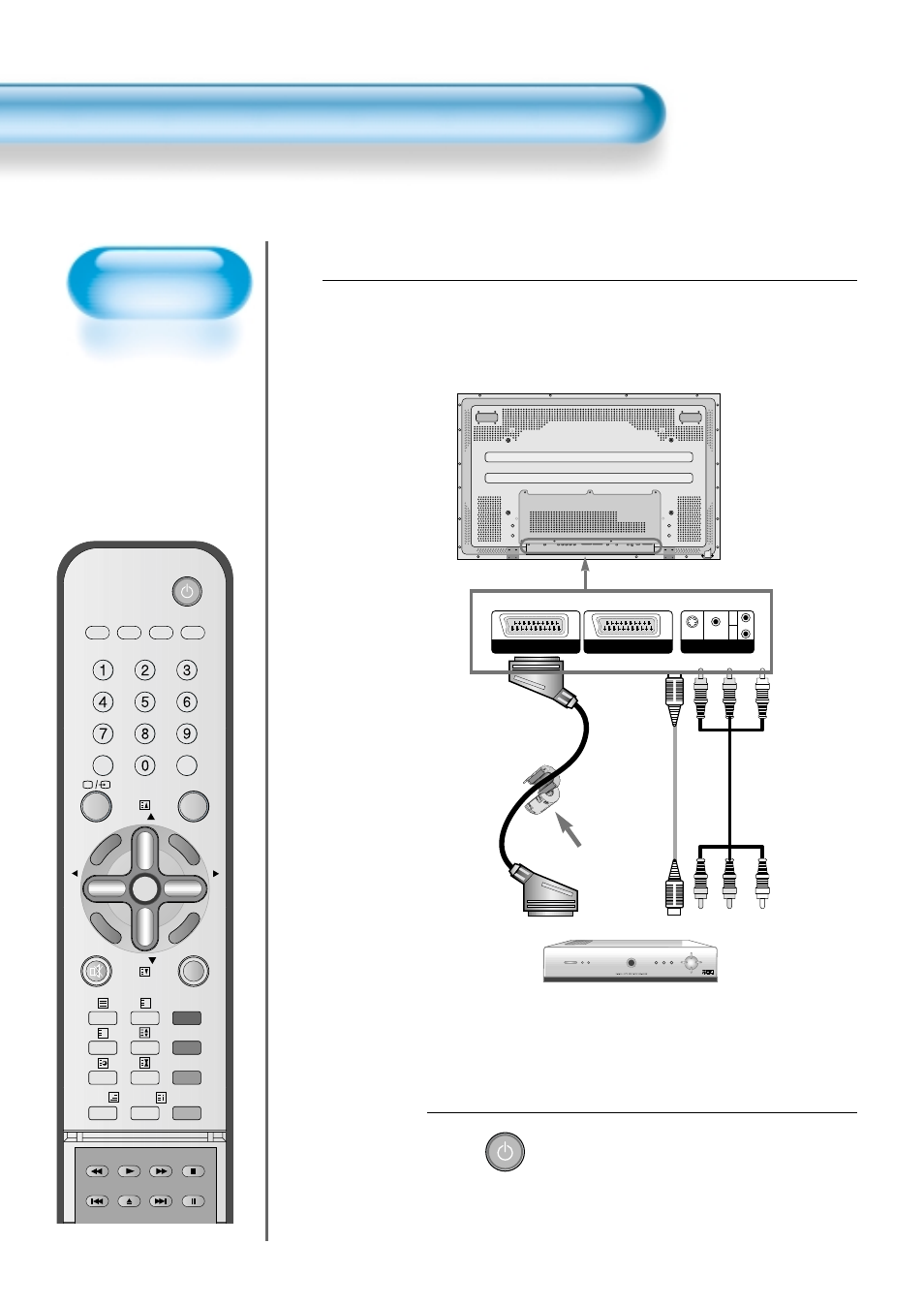 Press the power buttons, Connect a cable broadcasting receiver to the pdp, Watching cable broadcasts | Cable broadcasting receiver, Video/audio, Video/ audio ferrite core, Turn the pdp and the receiver on, S-video | Daewoo DT-4280 NH User Manual | Page 27 / 72