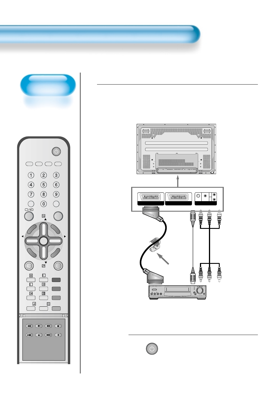 Press the power buttons, Connect a vcr to the pdp, Watching a vcr image | S-video vcr video/ audio video/ audio ferrite core, Turn the pdp and the vcr on | Daewoo DT-4280 NH User Manual | Page 33 / 72