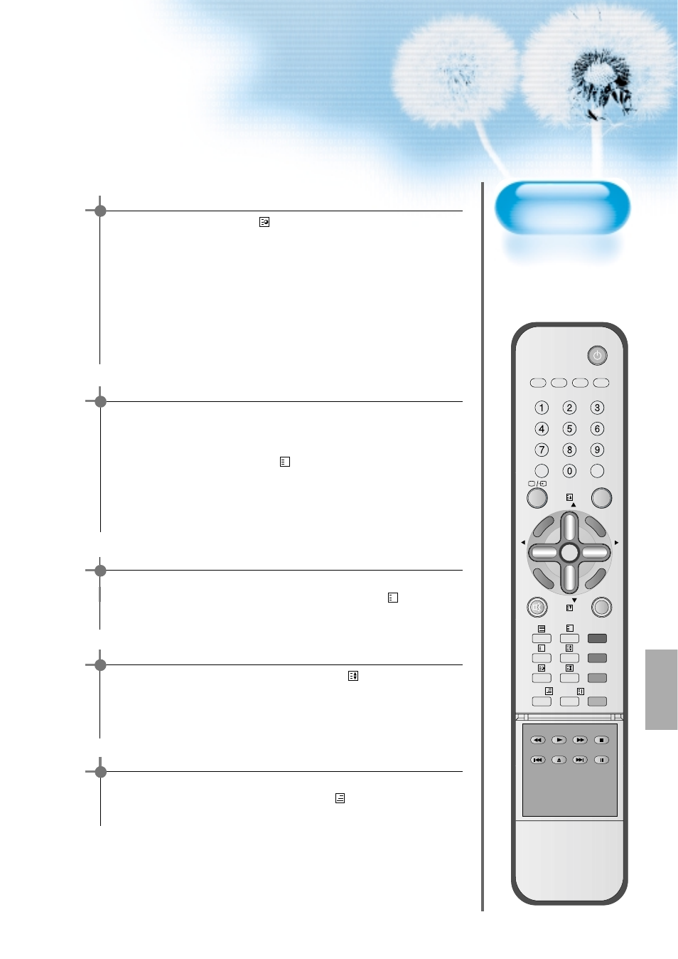 Calling up subpage directly, Reveal answer, Doubling character size | Watching television during teletext mode | Daewoo DT-4280 NH User Manual | Page 70 / 72