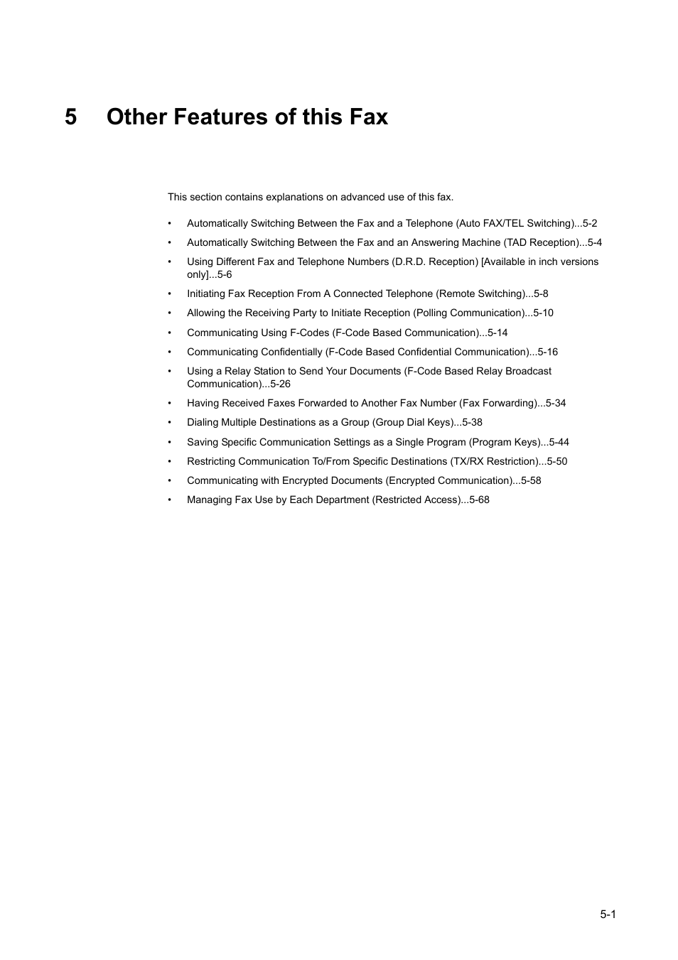 5 other features of this fax, Other features of this fax -1, 5other features of this fax | TA Triumph-Adler DCC 2520 User Manual | Page 103 / 242