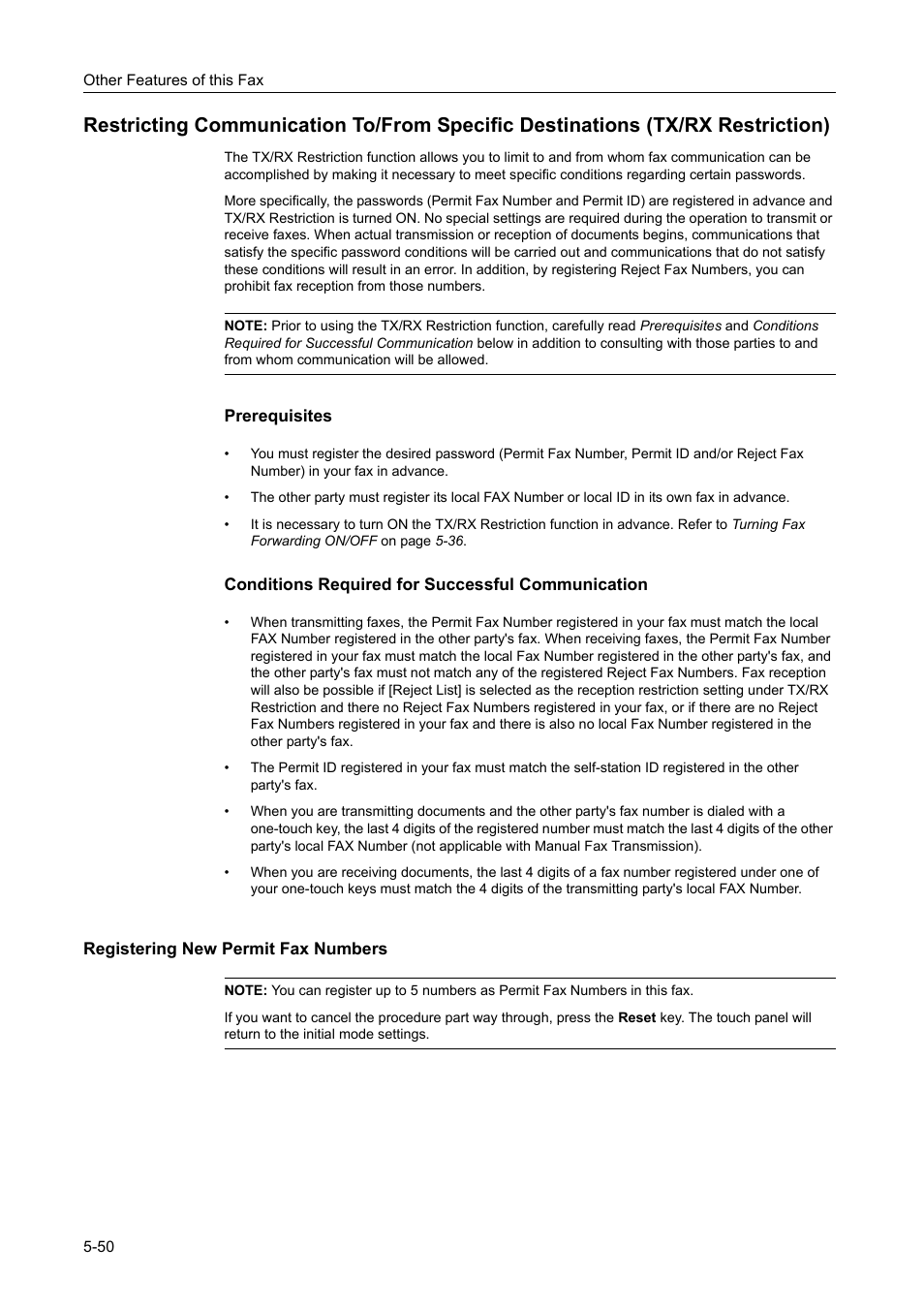 Registering new permit fax numbers, Registering new permit fax numbers -50 | TA Triumph-Adler DCC 2520 User Manual | Page 152 / 242