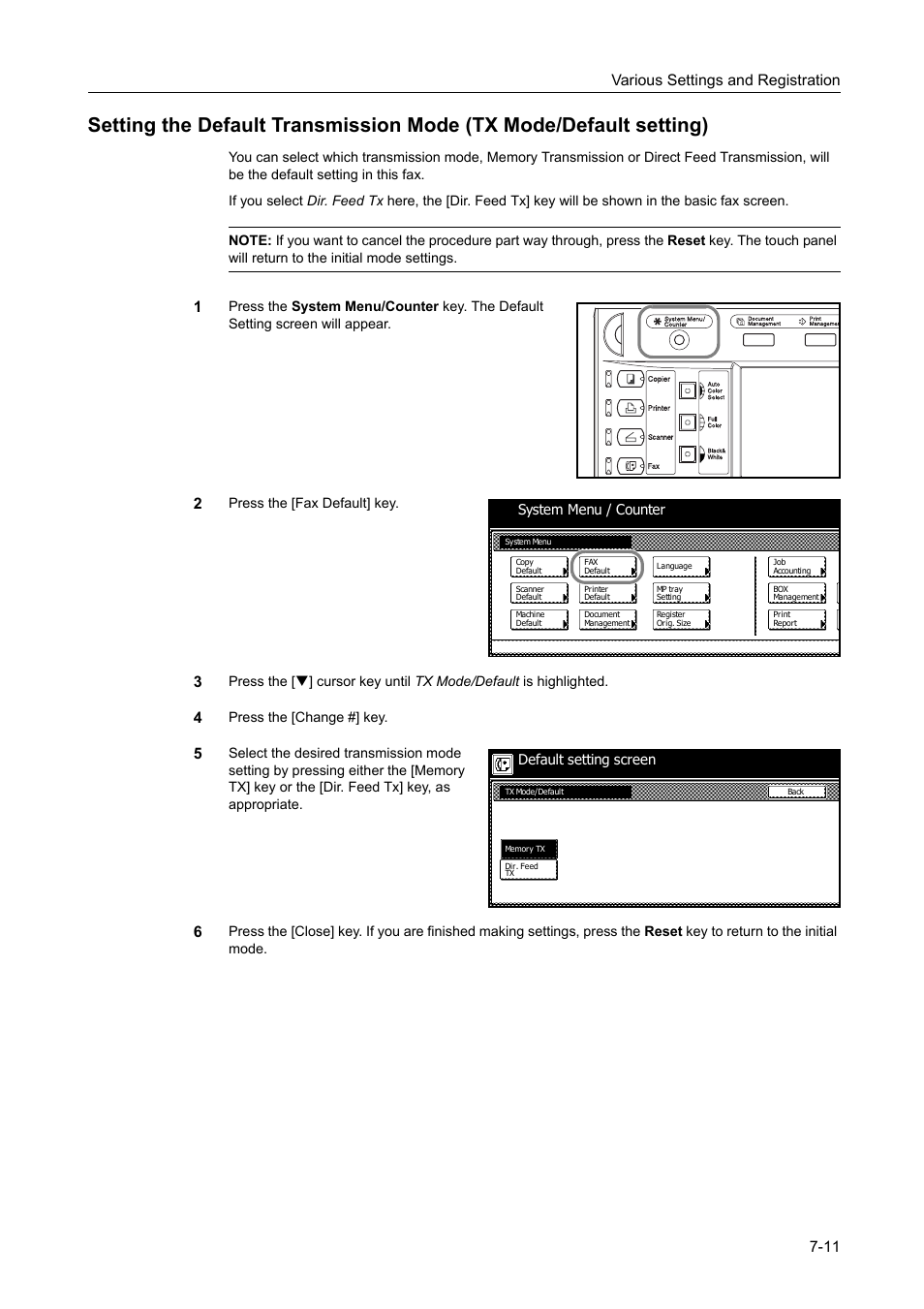 Various settings and registration 7-11 | TA Triumph-Adler DCC 2520 User Manual | Page 193 / 242