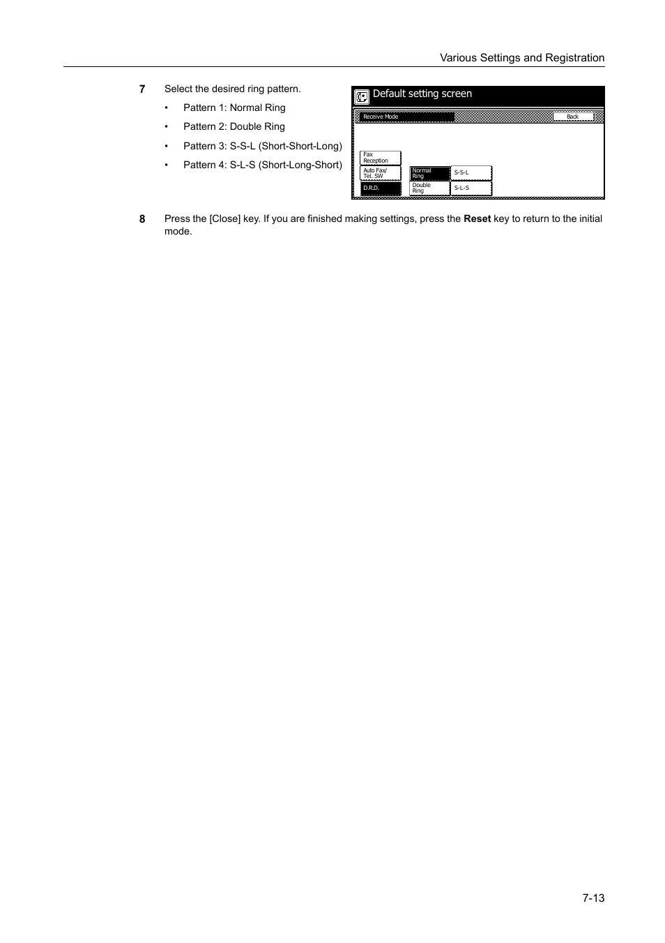 Various settings and registration 7-13 7 | TA Triumph-Adler DCC 2520 User Manual | Page 195 / 242