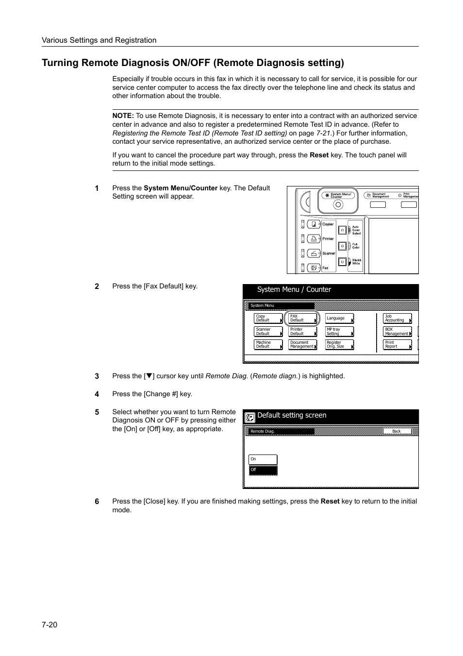 Various settings and registration 7-20 | TA Triumph-Adler DCC 2520 User Manual | Page 202 / 242