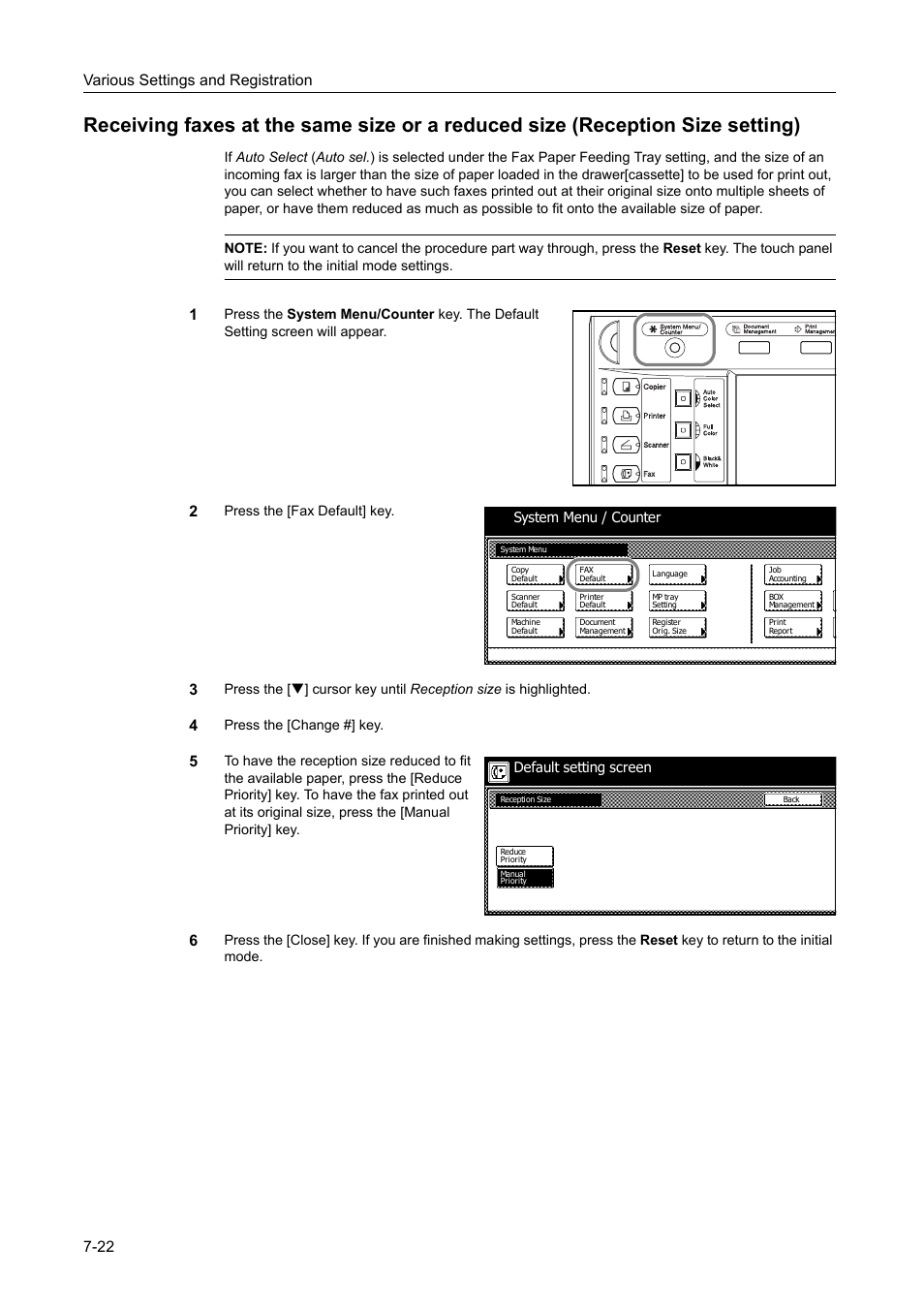 Various settings and registration 7-22 | TA Triumph-Adler DCC 2520 User Manual | Page 204 / 242