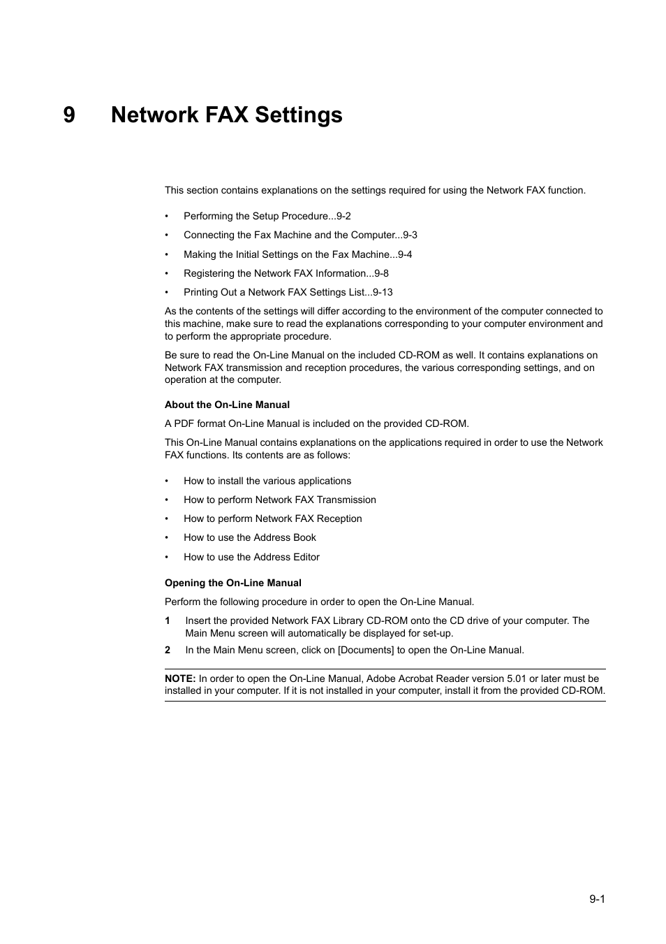 9 network fax settings, Network fax settings -1, 9network fax settings | TA Triumph-Adler DCC 2520 User Manual | Page 207 / 242