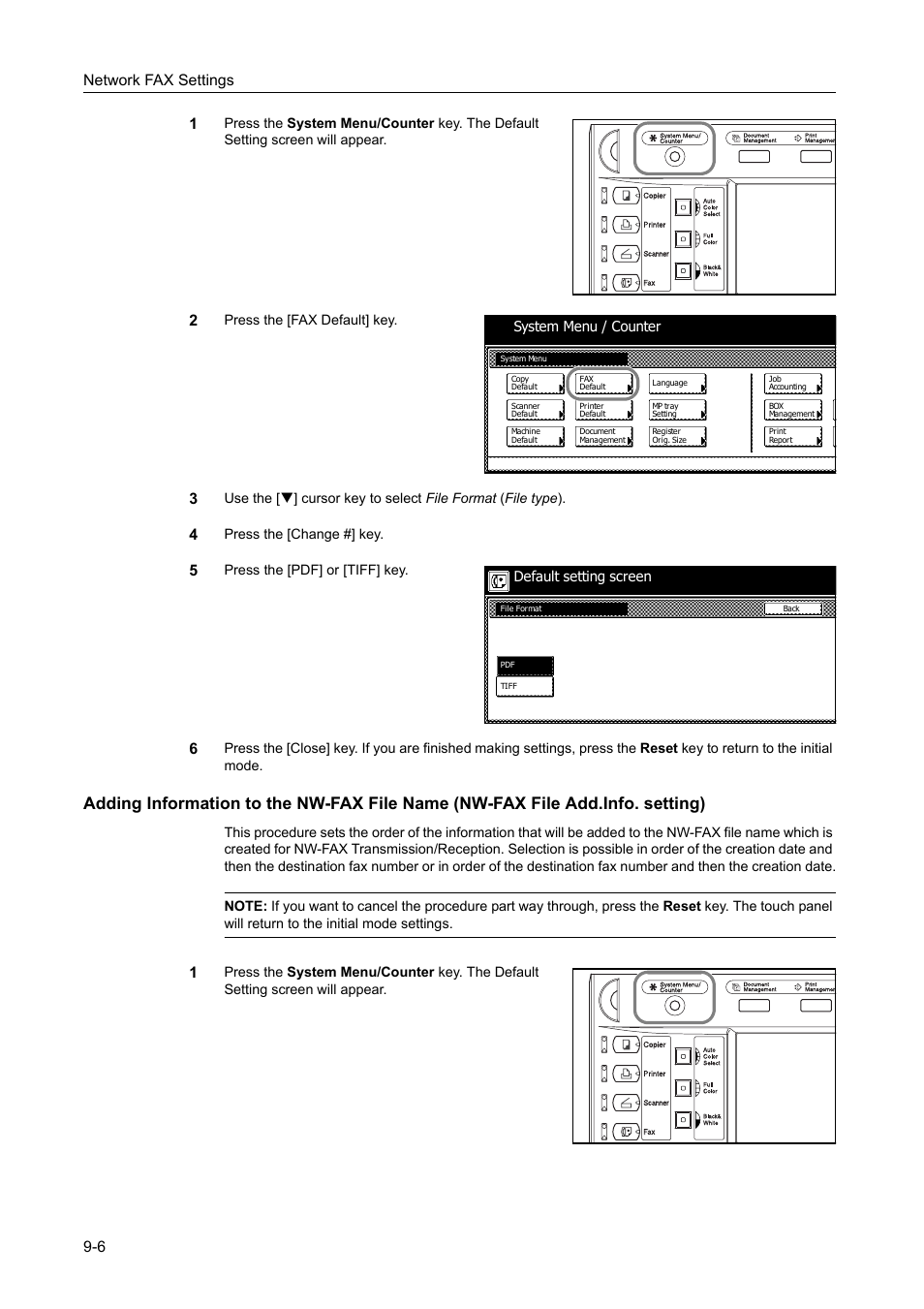 Network fax settings 9-6 1 | TA Triumph-Adler DCC 2520 User Manual | Page 212 / 242