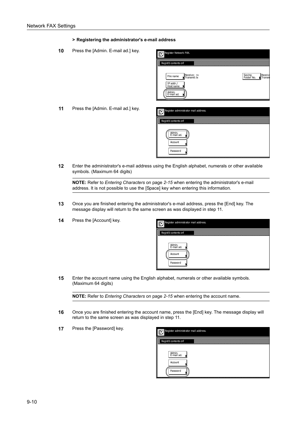 Network fax settings 9-10 | TA Triumph-Adler DCC 2520 User Manual | Page 216 / 242