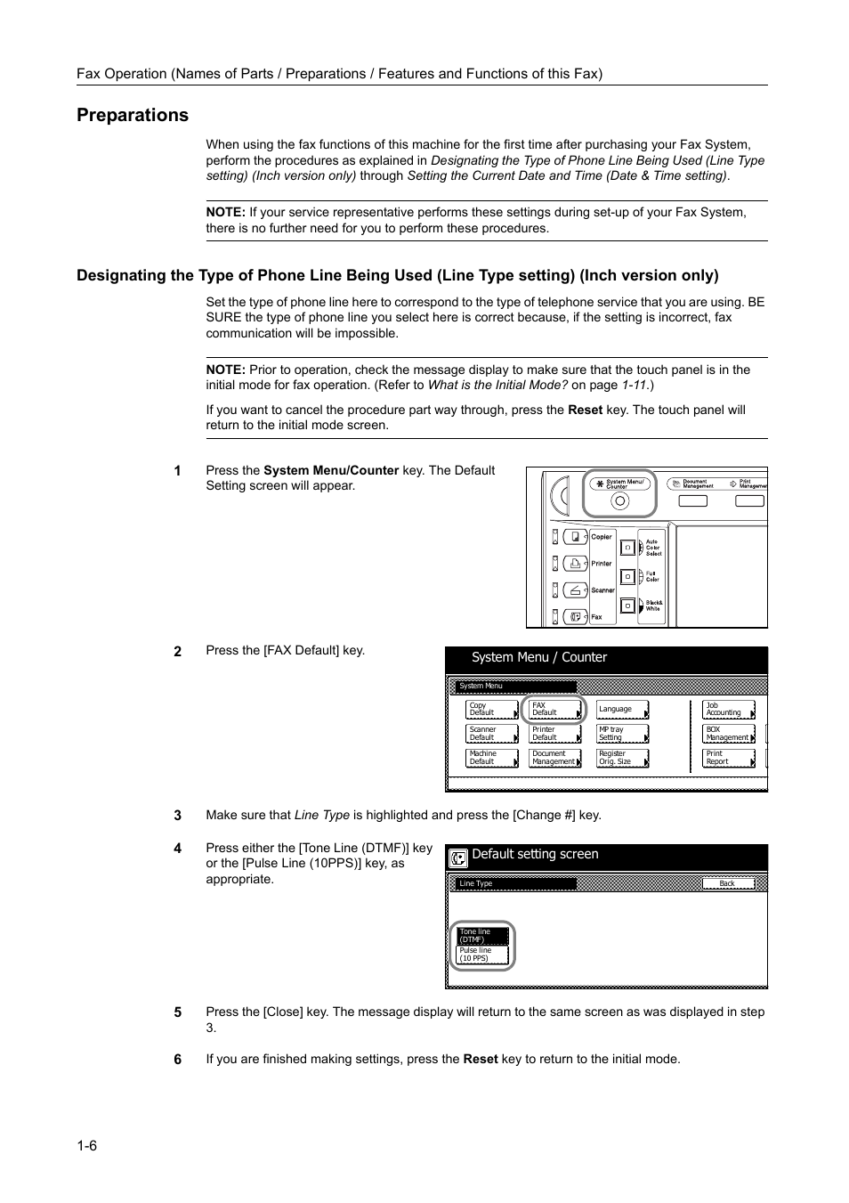 Preparations, Preparations -6 | TA Triumph-Adler DCC 2520 User Manual | Page 22 / 242