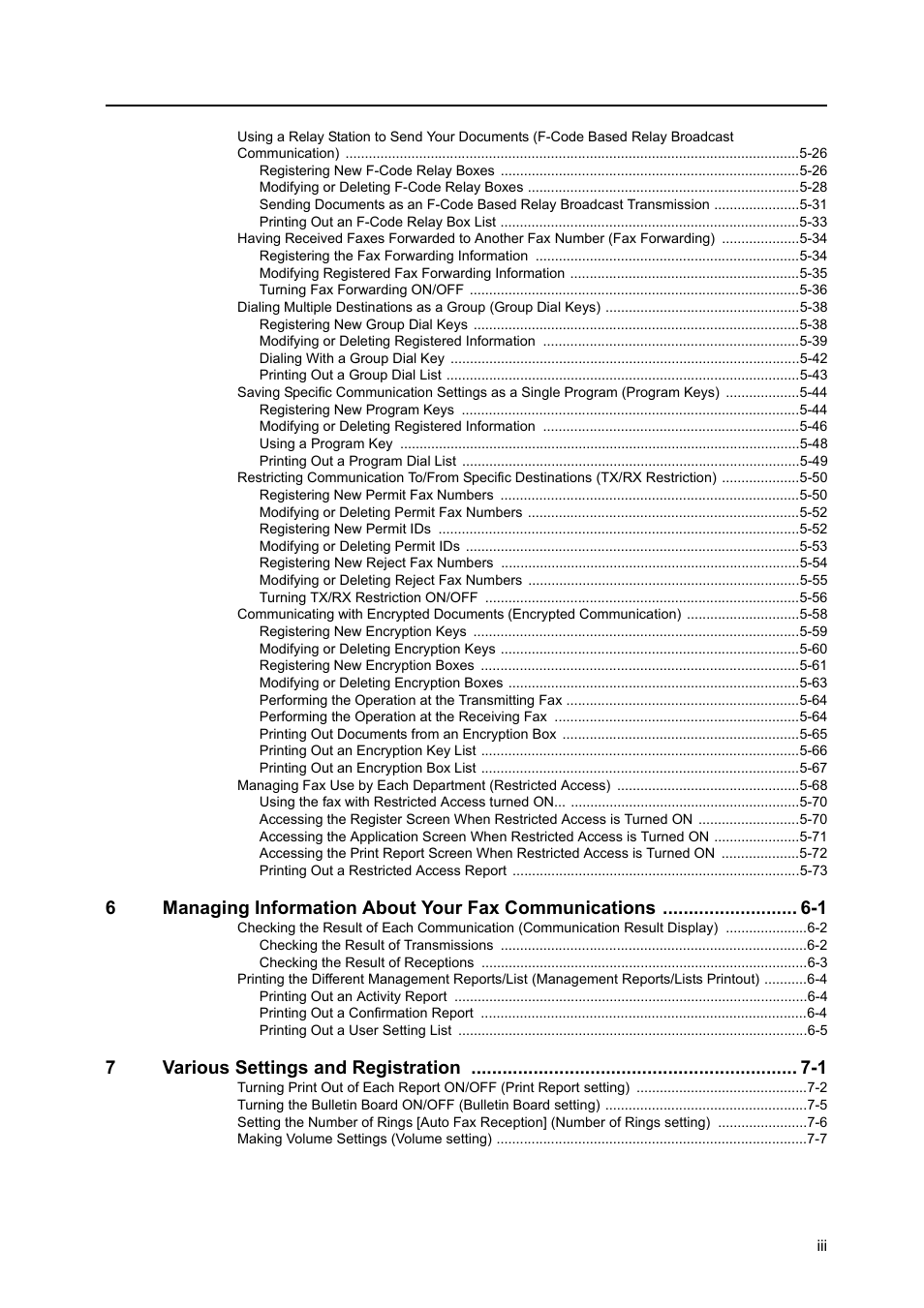 7various settings and registration -1 | TA Triumph-Adler DCC 2520 User Manual | Page 5 / 242