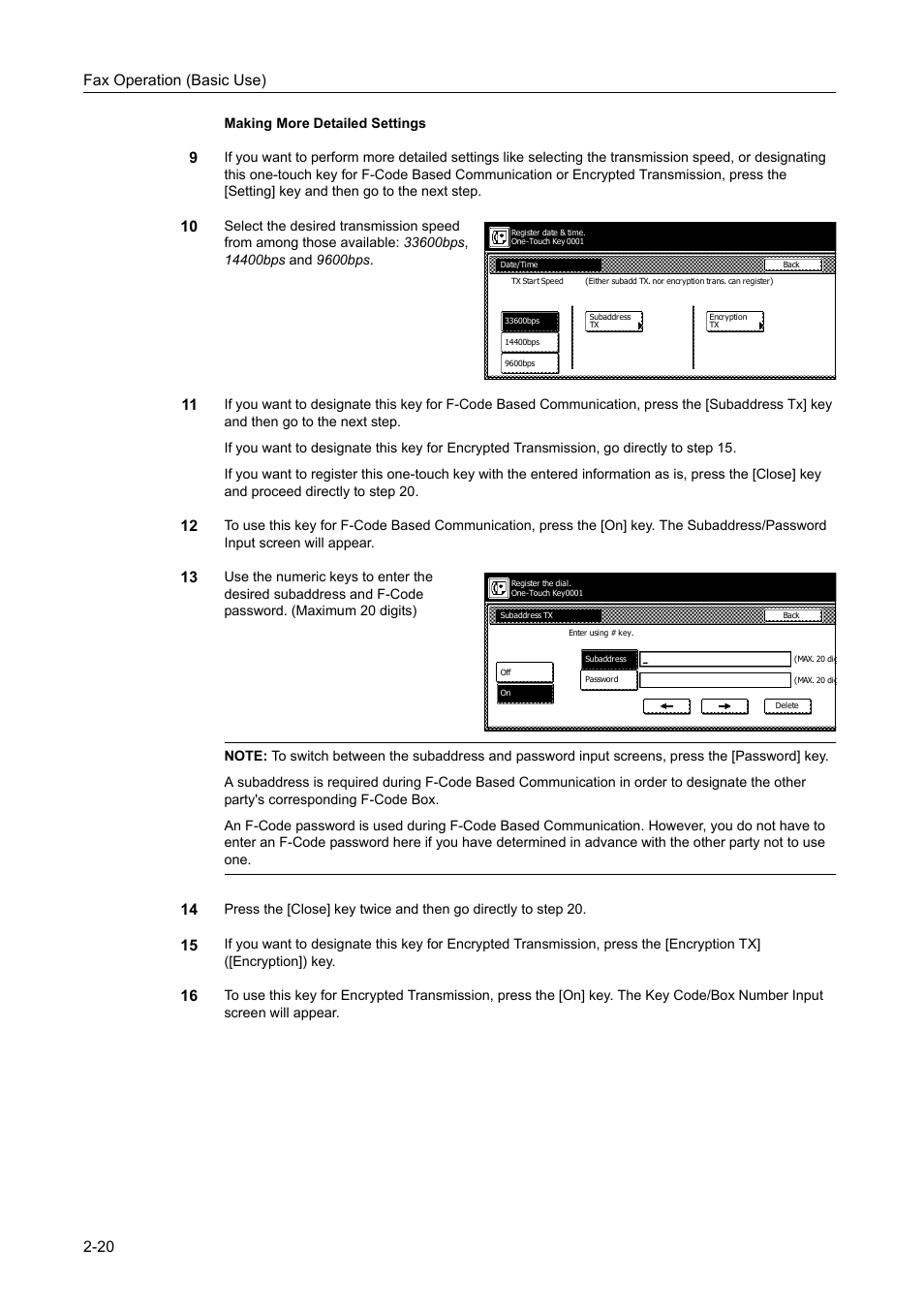 Fax operation (basic use) 2-20 | TA Triumph-Adler DCC 2520 User Manual | Page 56 / 242