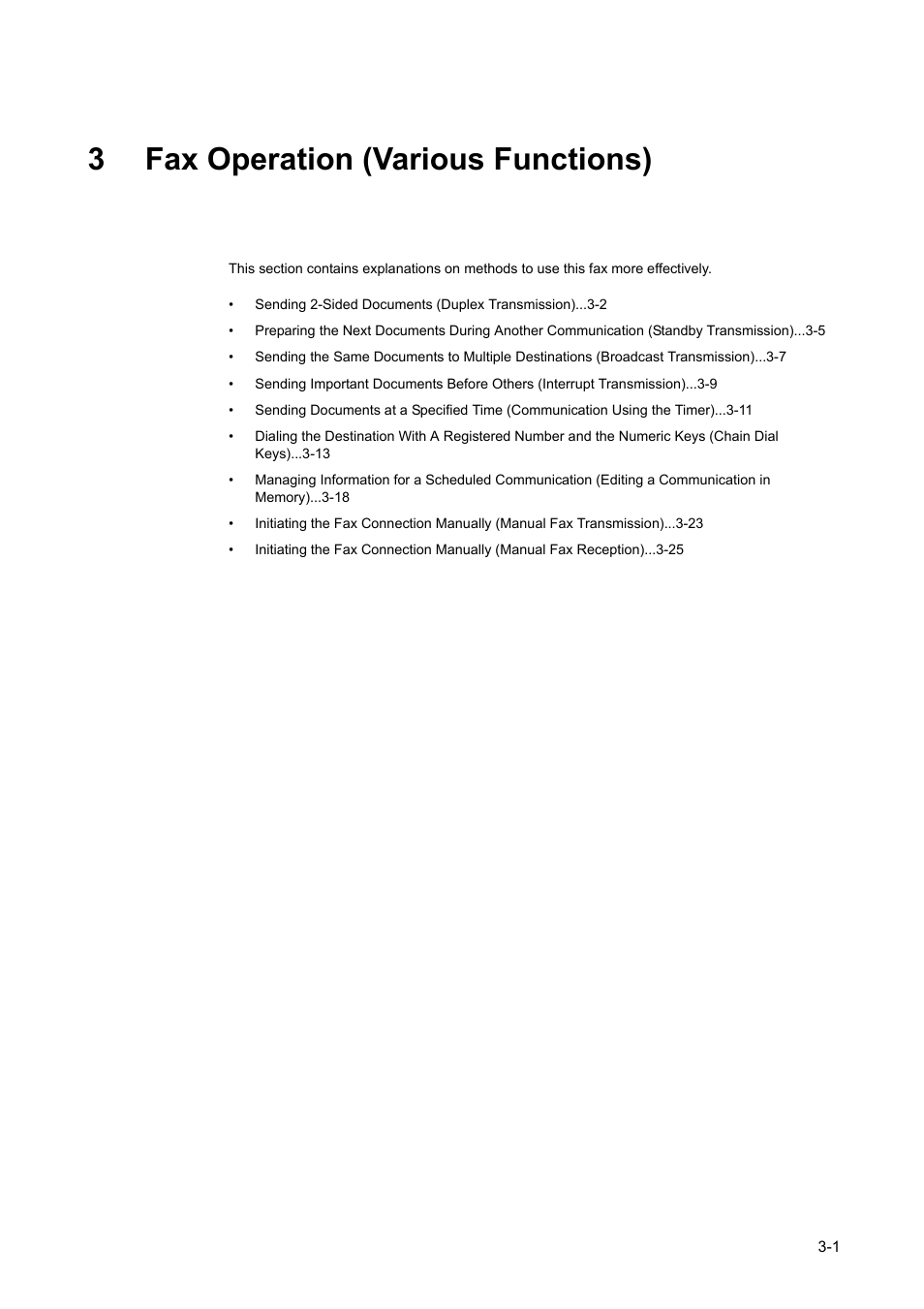 3 fax operation (various functions), Fax operation (various functions) -1, 3fax operation (various functions) | TA Triumph-Adler DCC 2520 User Manual | Page 67 / 242