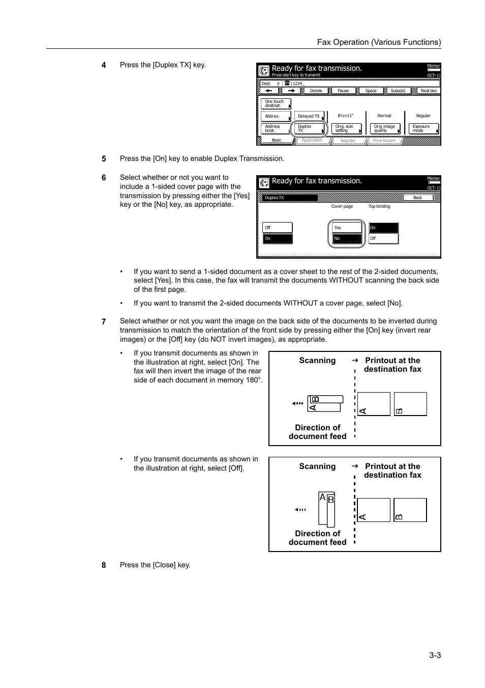 Fax operation (various functions) 3-3 4 | TA Triumph-Adler DCC 2520 User Manual | Page 69 / 242