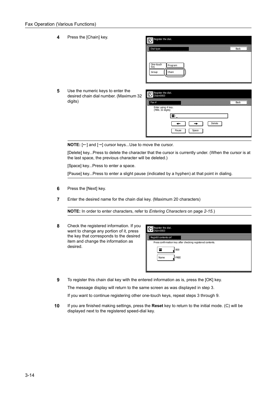 Fax operation (various functions) 3-14 4 | TA Triumph-Adler DCC 2520 User Manual | Page 80 / 242