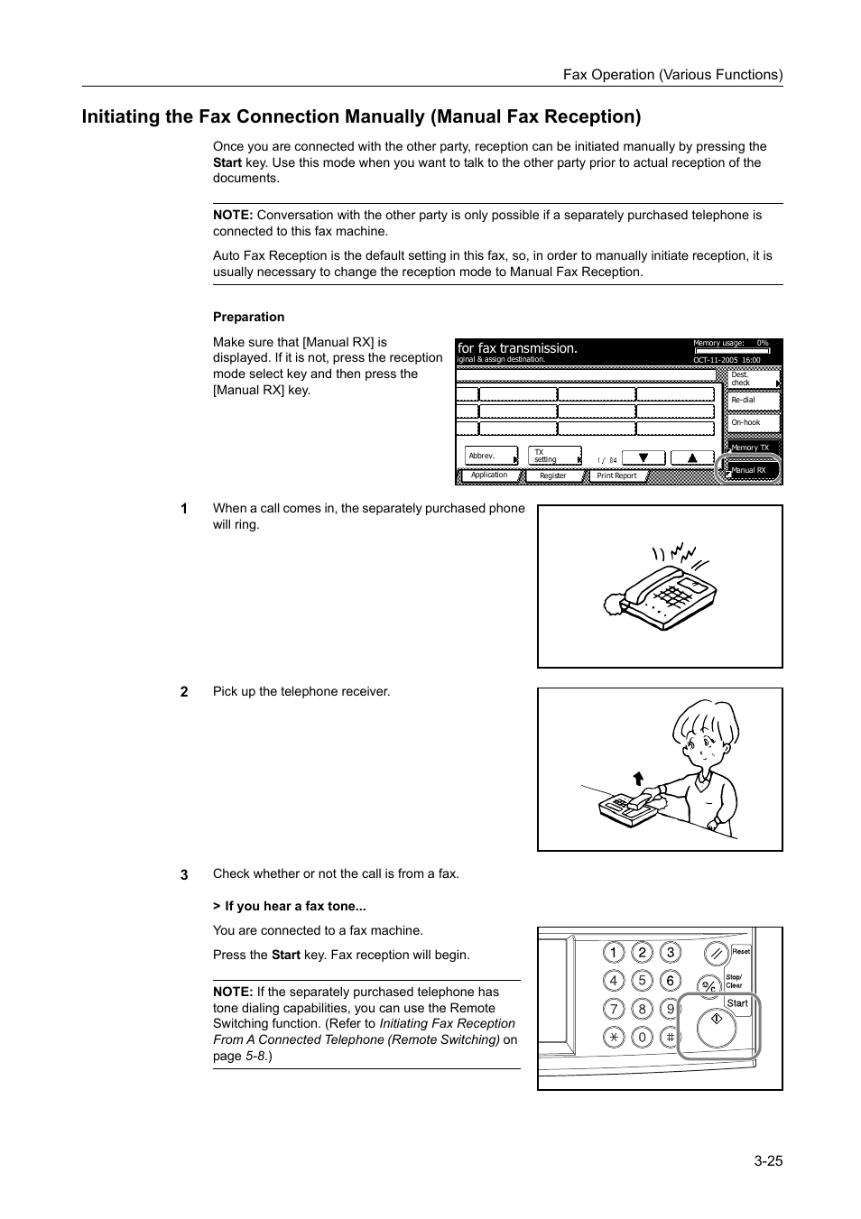 Fax operation (various functions) 3-25 | TA Triumph-Adler DCC 2520 User Manual | Page 91 / 242