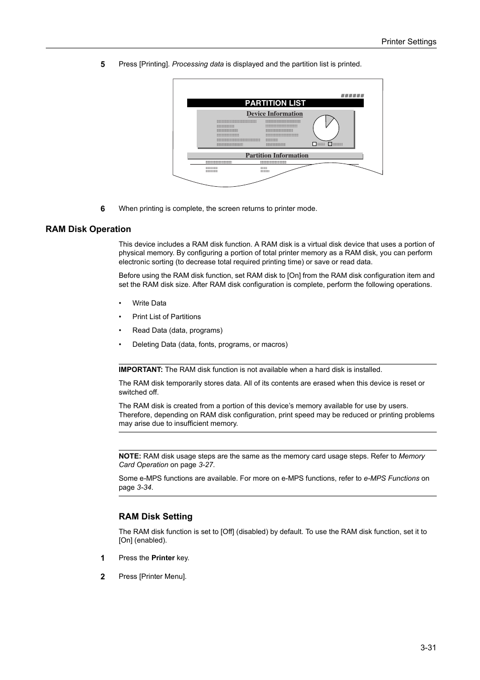 Ram disk operation | TA Triumph-Adler DCC 2520 User Manual | Page 125 / 378
