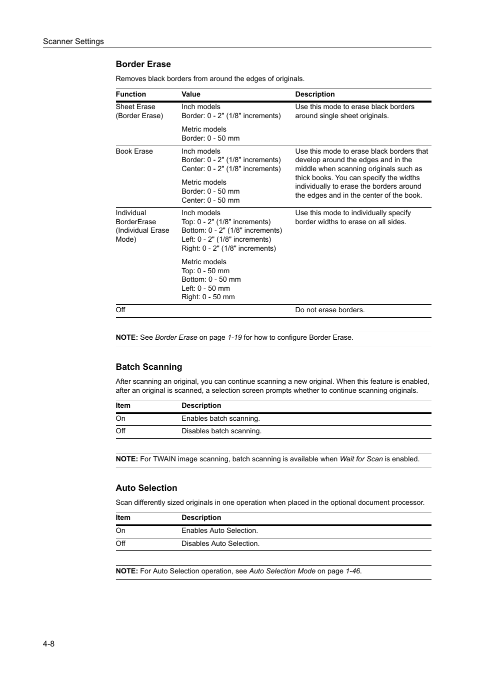 Batch scanning -8, Auto selection -8 | TA Triumph-Adler DCC 2520 User Manual | Page 150 / 378
