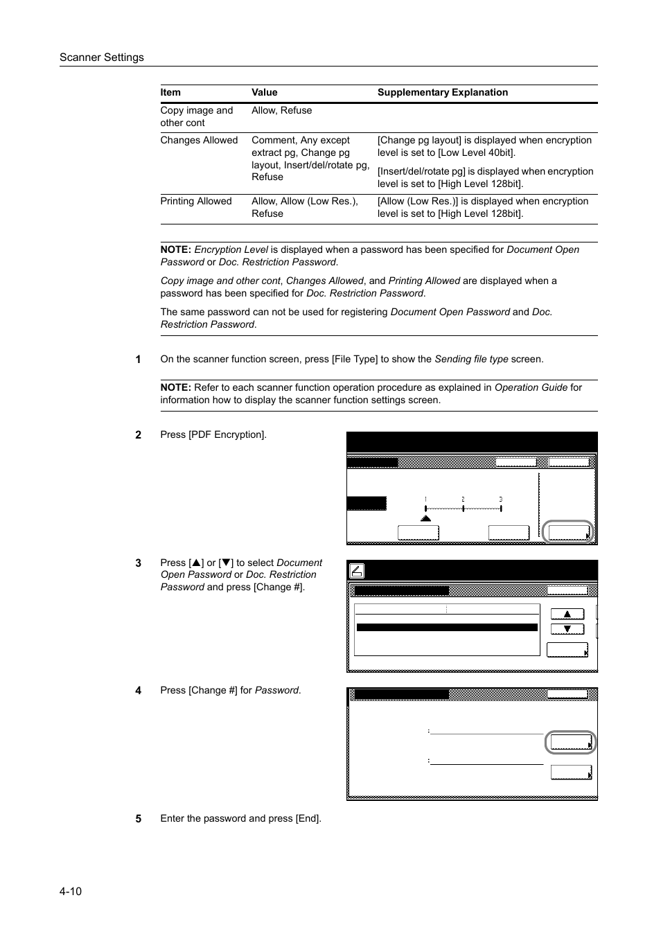 Scanner settings 4-10 | TA Triumph-Adler DCC 2520 User Manual | Page 152 / 378