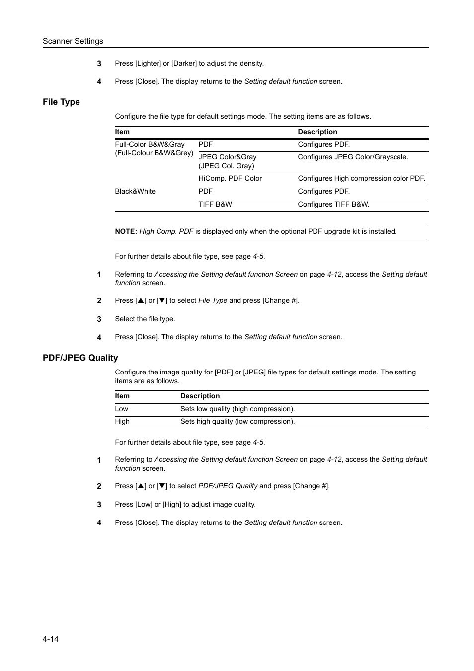 File type, Pdf/jpeg quality | TA Triumph-Adler DCC 2520 User Manual | Page 156 / 378