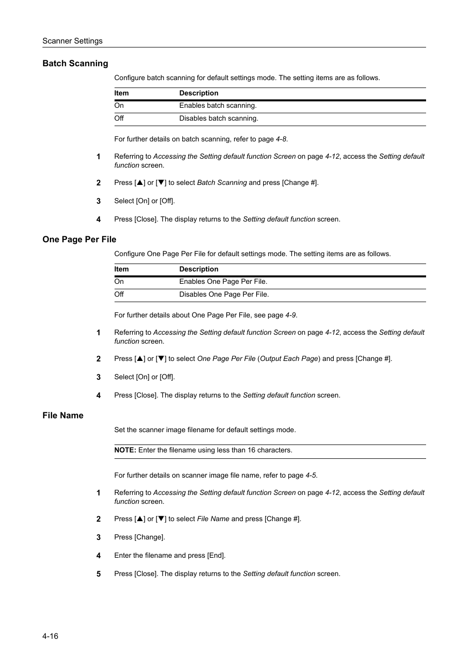 Batch scanning, File name | TA Triumph-Adler DCC 2520 User Manual | Page 158 / 378
