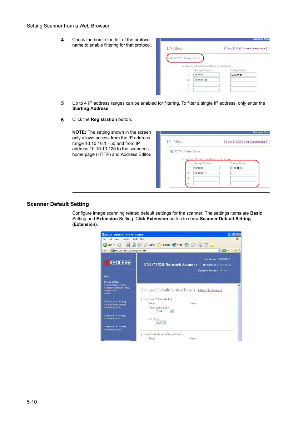Scanner default setting | TA Triumph-Adler DCC 2520 User Manual | Page 176 / 378