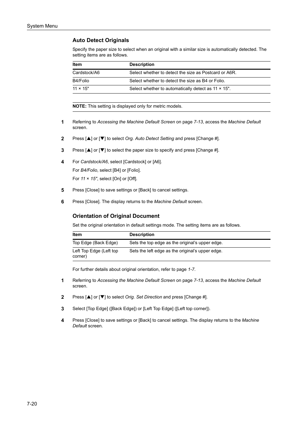 Orientation of original document -20 | TA Triumph-Adler DCC 2520 User Manual | Page 268 / 378