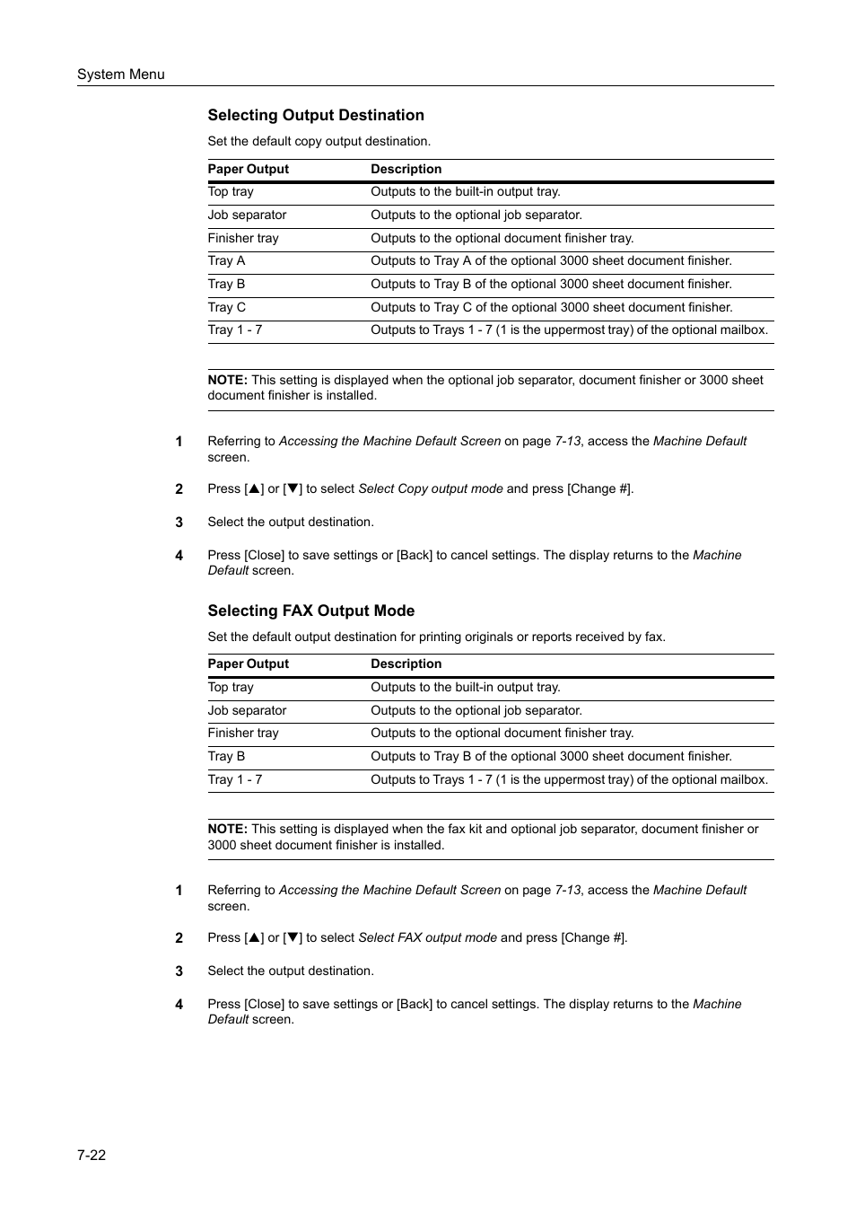 Selecting output destination -22, Selecting fax output mode -22 | TA Triumph-Adler DCC 2520 User Manual | Page 270 / 378