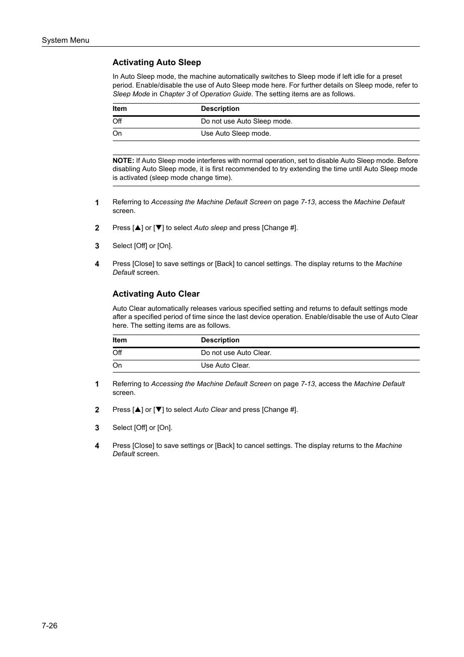 Activating auto clear -26 | TA Triumph-Adler DCC 2520 User Manual | Page 274 / 378