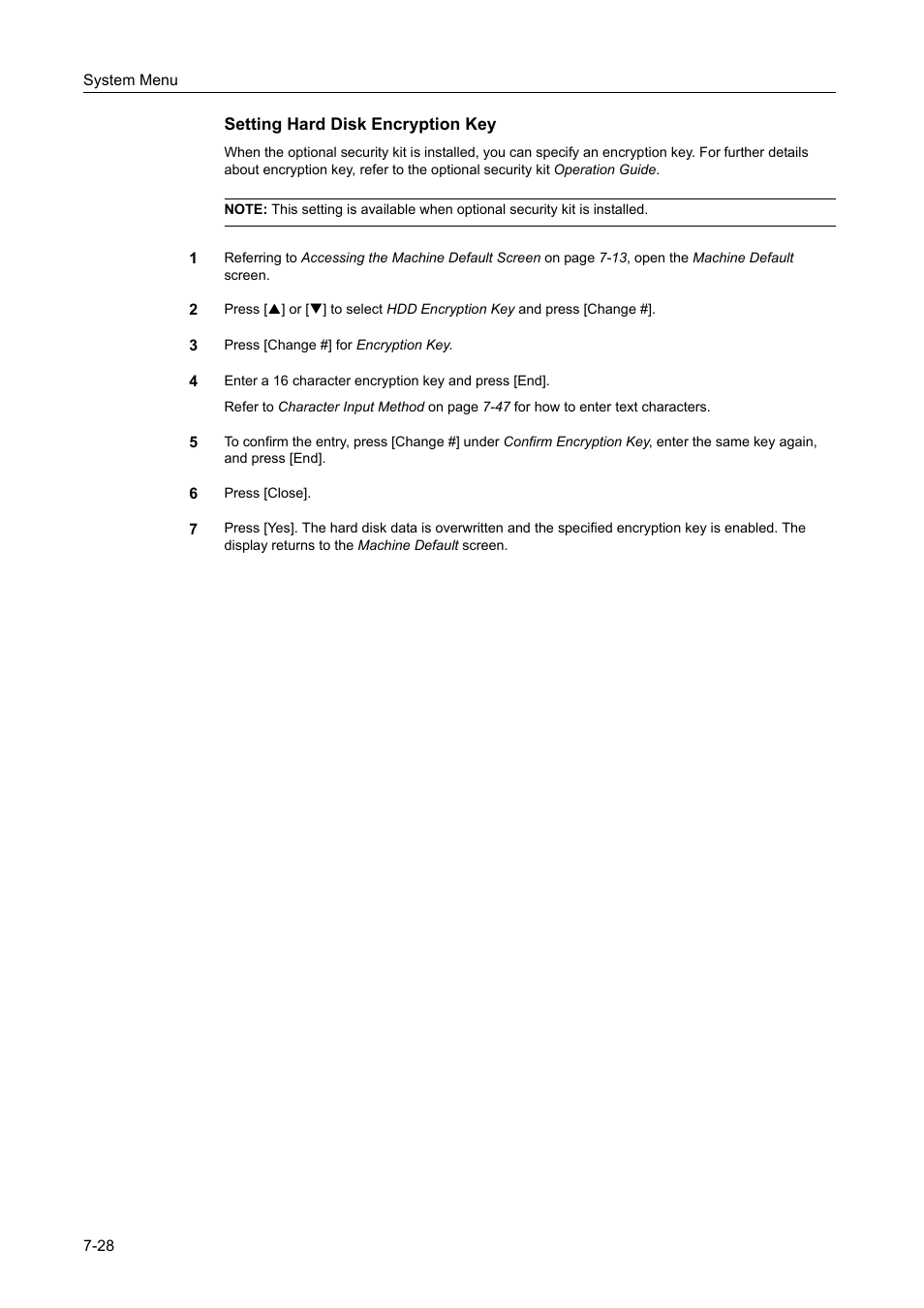 Setting hard disk encryption key -28 | TA Triumph-Adler DCC 2520 User Manual | Page 276 / 378