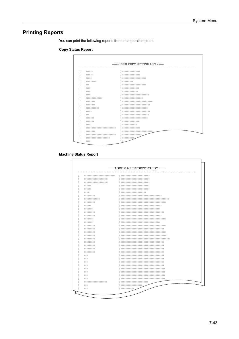 Printing reports, Printing reports -43 | TA Triumph-Adler DCC 2520 User Manual | Page 291 / 378
