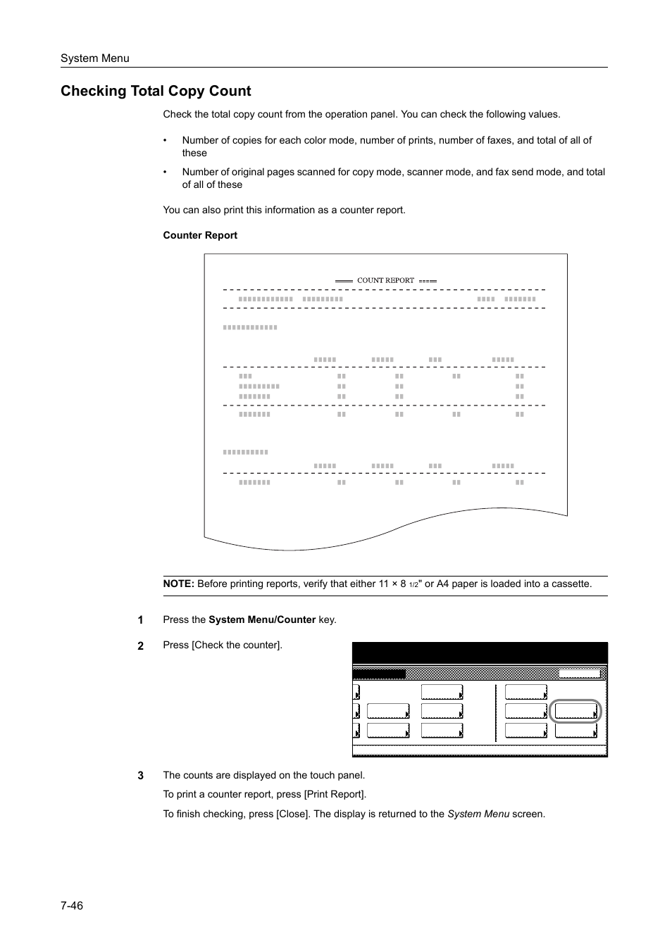 Checking total copy count, Checking total copy count -46, System menu 7-46 | TA Triumph-Adler DCC 2520 User Manual | Page 294 / 378