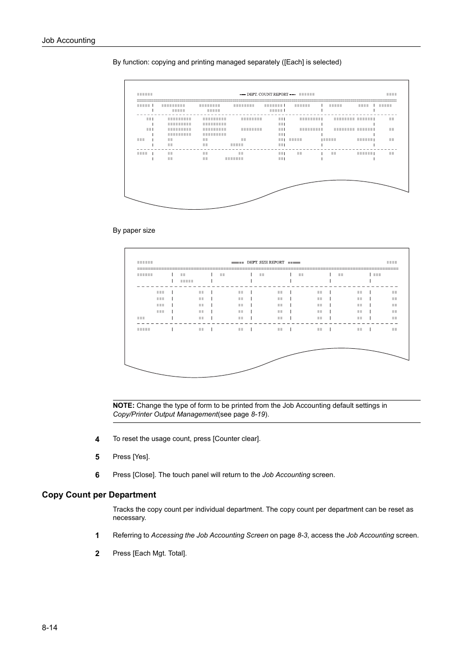 Copy count per department | TA Triumph-Adler DCC 2520 User Manual | Page 314 / 378