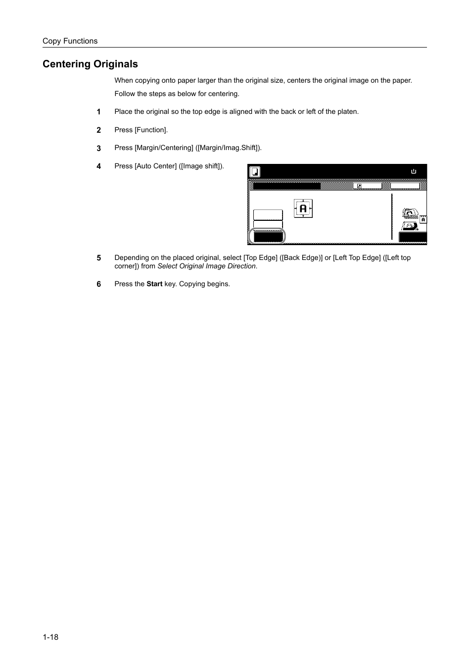 Centering originals, Centering originals -18 | TA Triumph-Adler DCC 2520 User Manual | Page 34 / 378