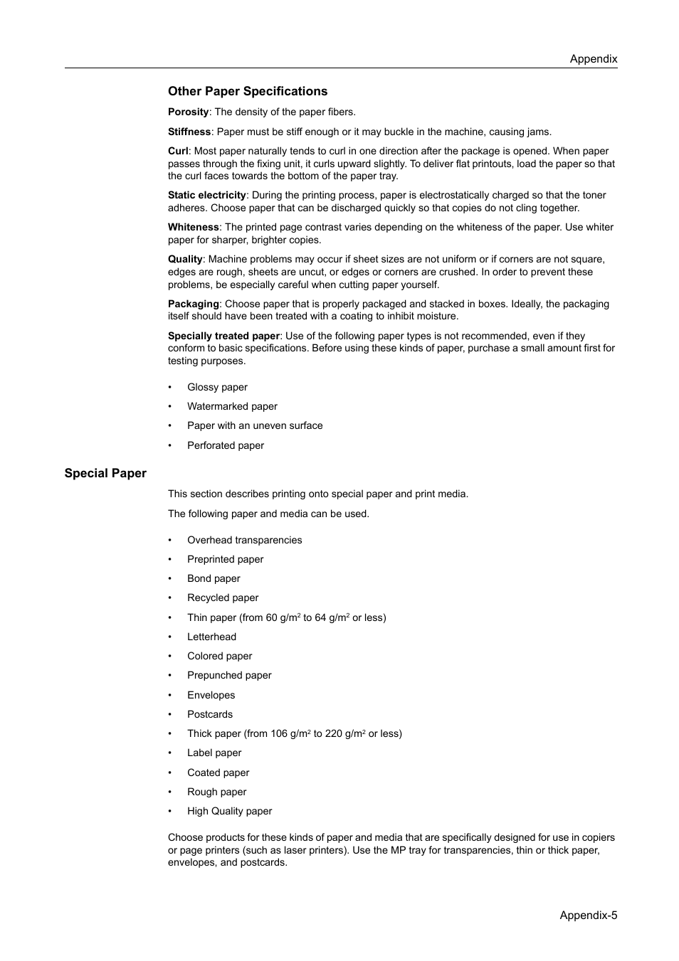 Special paper | TA Triumph-Adler DCC 2520 User Manual | Page 349 / 378