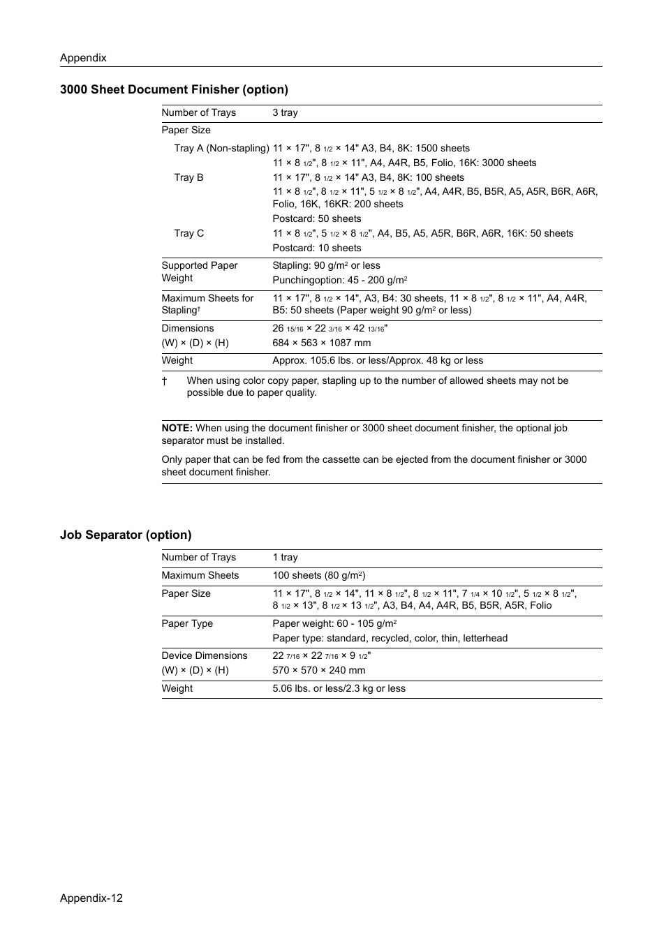 3000 sheet document finisher (option), Job separator (option) | TA Triumph-Adler DCC 2520 User Manual | Page 356 / 378
