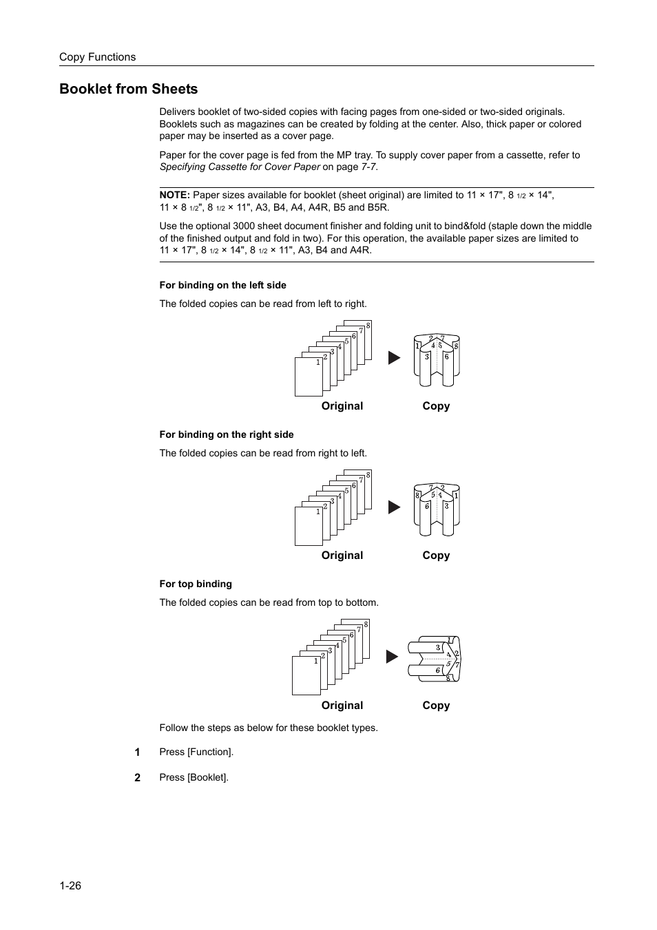 Booklet from sheets, Booklet from sheets -26 | TA Triumph-Adler DCC 2520 User Manual | Page 42 / 378