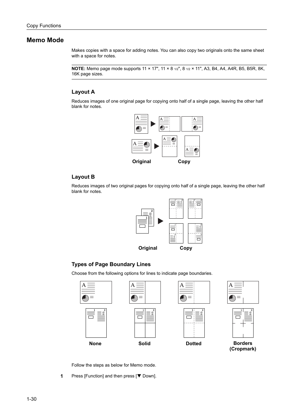 Memo mode, Memo mode -30 | TA Triumph-Adler DCC 2520 User Manual | Page 46 / 378
