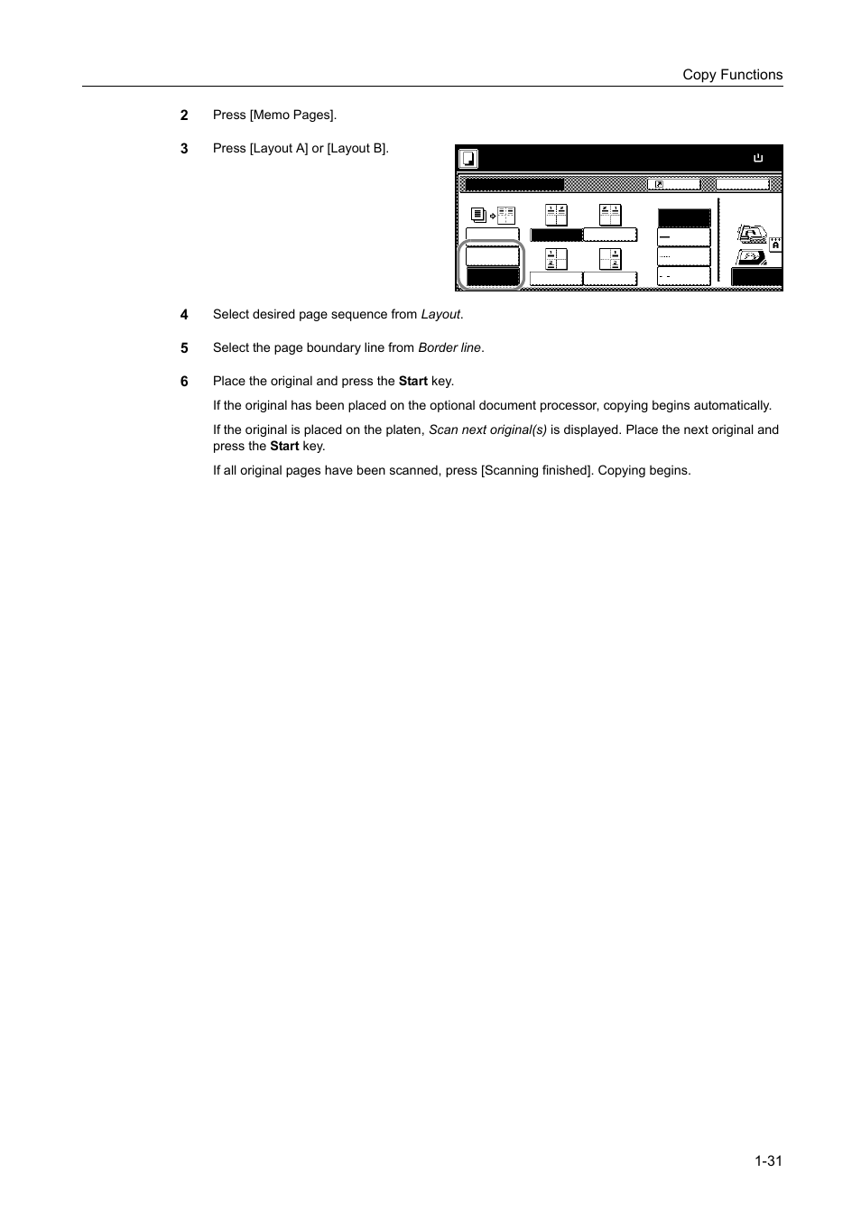 Copy functions 1-31 2 | TA Triumph-Adler DCC 2520 User Manual | Page 47 / 378