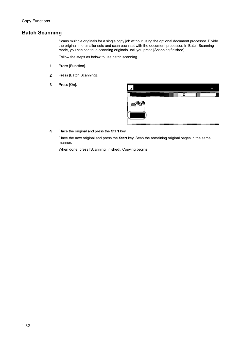Batch scanning, Batch scanning -32 | TA Triumph-Adler DCC 2520 User Manual | Page 48 / 378