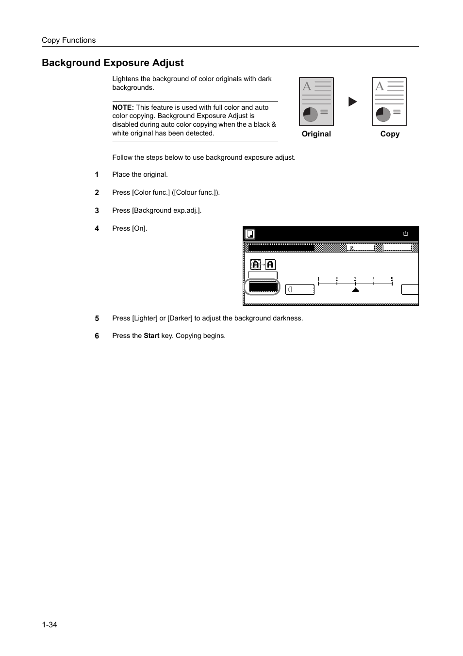 Background exposure adjust, Background exposure adjust -34 | TA Triumph-Adler DCC 2520 User Manual | Page 50 / 378