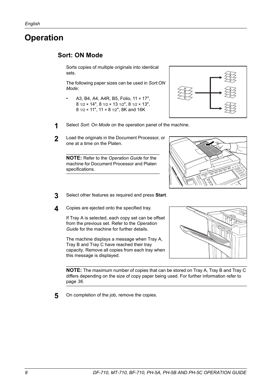 Operation, Sort: on mode | TA Triumph-Adler DCC 2520 User Manual | Page 10 / 41