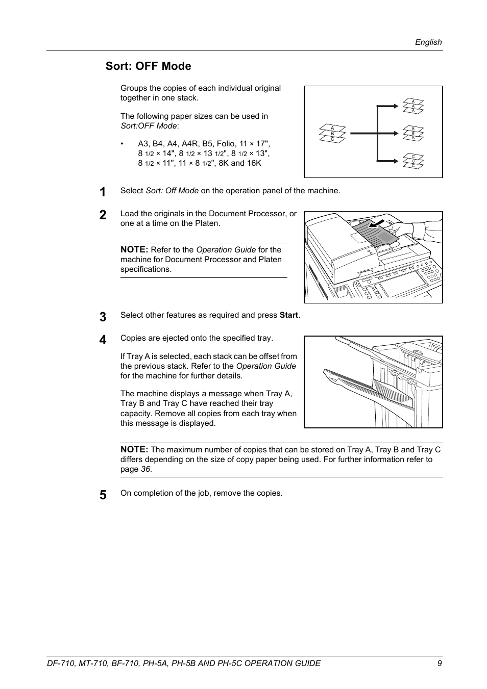 Sort: off mode | TA Triumph-Adler DCC 2520 User Manual | Page 11 / 41