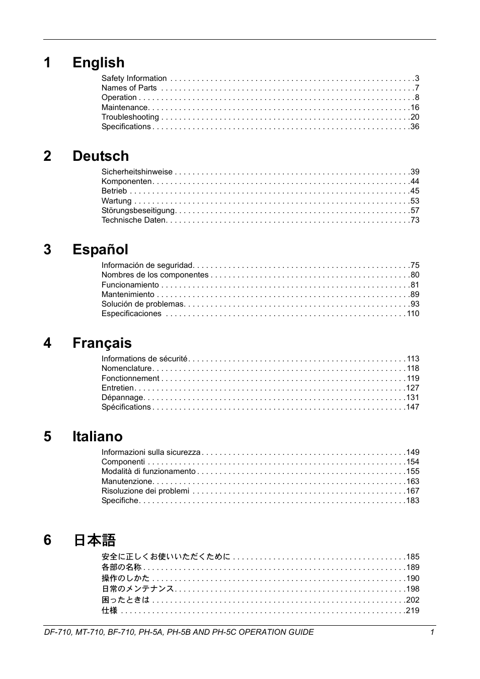 1english, 2deutsch, 3español | 4français, 5italiano, 6日本語 | TA Triumph-Adler DCC 2520 User Manual | Page 3 / 41